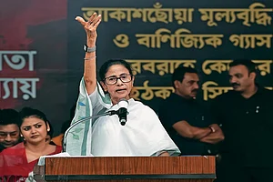 | Photo: Sandipan Chatterjee : Tough Luck: Mamata Banerjee at a rally in Kolkata