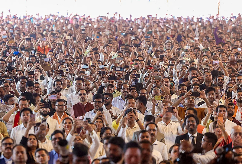 People gather during Assam govt swearing-in