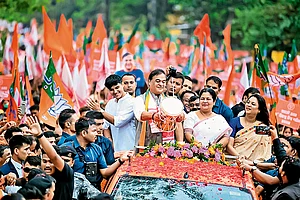 | Photo: Imago/ANI News : Second Innings: Himanta Biswa Sarma at a rally in Guwahati ahead of Assam Assembly election