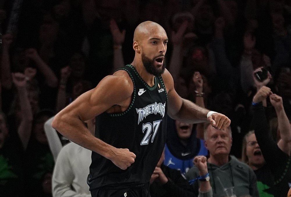 NBA basketball playoffs second-round Game 4 Spurs vs Timberwolves-Rudy Gobert