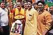 | Photo: Sandipan Chatterjee : V-Day: BJP supporters celebrate the party’s recent Assembly election win in Kolkata