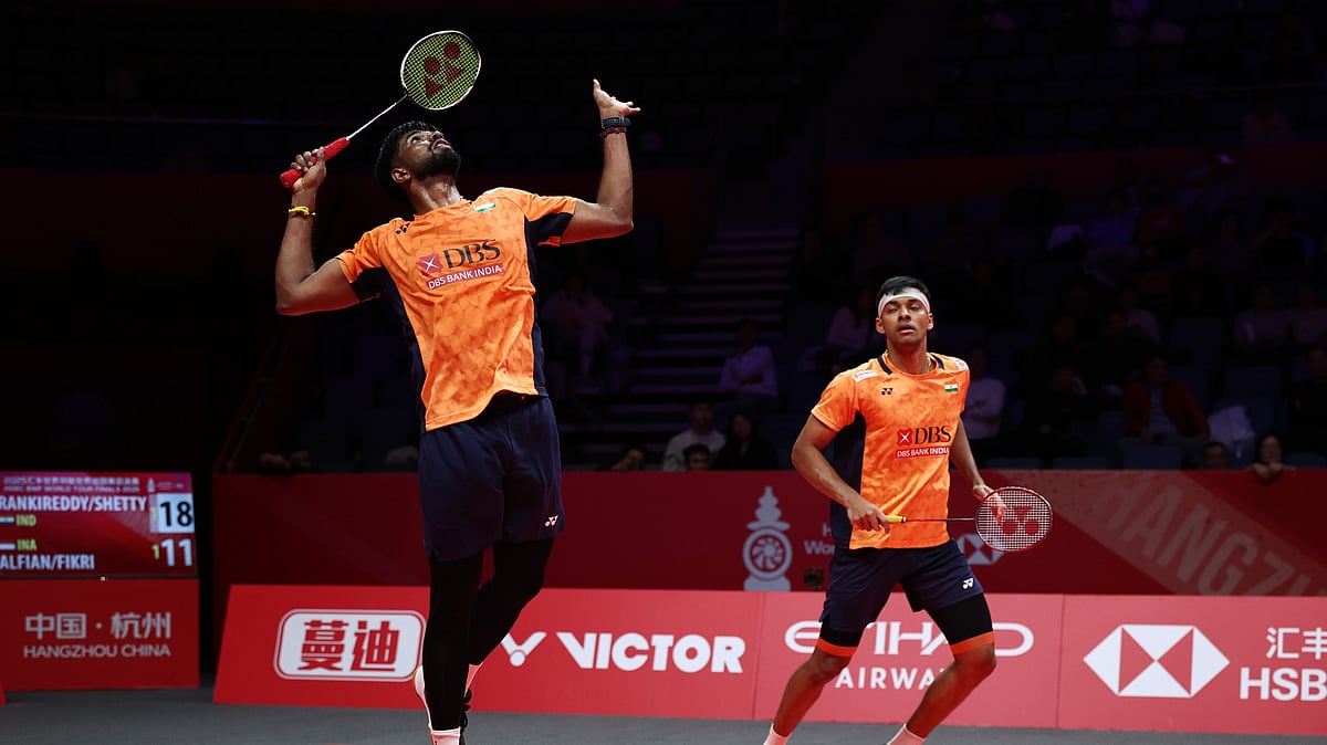 File photo of Satwiksairaj Rankireddy (left) and Chirag Shetty in action at the BWF World Tour Finals 2025. - AP
