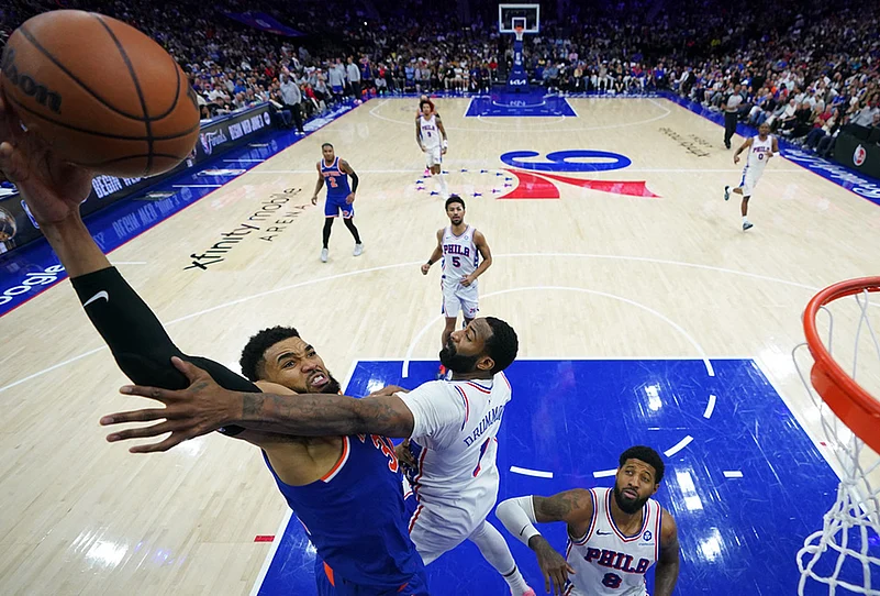 NBA basketball playoffs second-round Game 4 Knicks vs 76ers-Karl-Anthony Towns