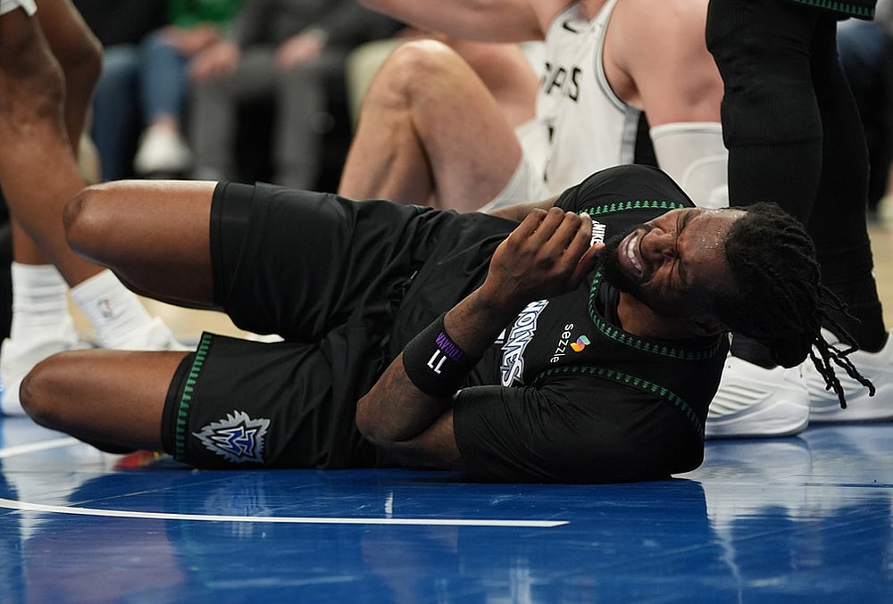 NBA basketball playoffs second-round Game 4 Spurs vs Timberwolves-Naz Reid