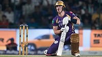 RCB Vs KKR Preview, IPL 2026: Royal Challengers Bengaluru Batters Search Solidity Against Kolkata Knight Riders | Photo: AP/Manish Swarup : Kolkata Knight Riders' Finn Allen reacts after failing to play a shot during the Indian Premier League cricket match between Delhi Capitals and Kolkata Knight Riders in New Delhi.