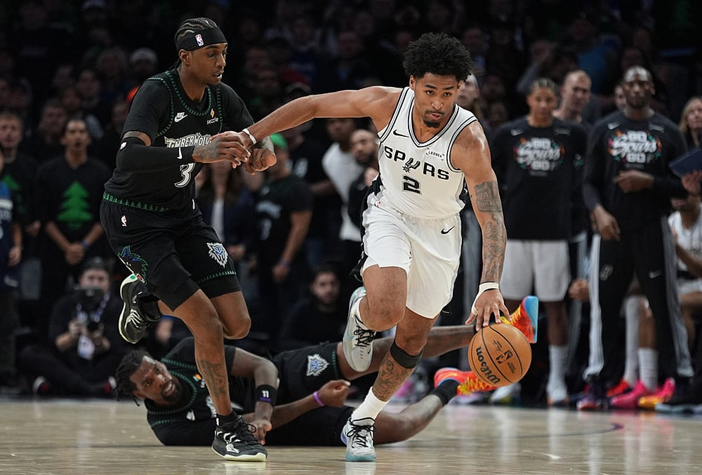 NBA basketball playoffs second-round Game 4 Spurs vs Timberwolves-Dylan Harper
