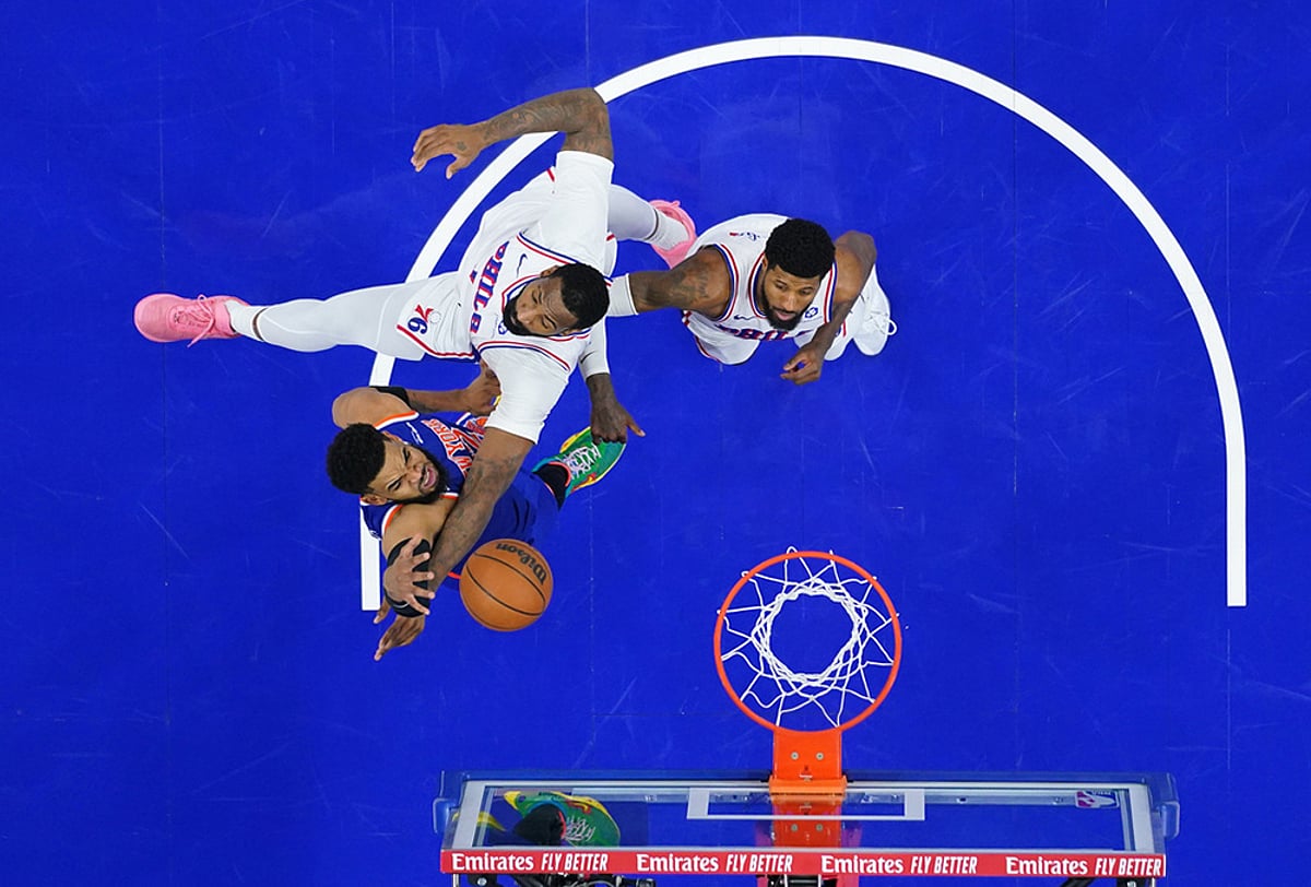 NBA basketball playoffs second-round Game 4 Knicks vs 76ers-Karl-Anthony Towns