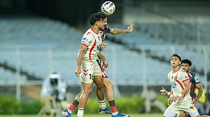 ISL : Action from the Indian Super League 2025-26 game between Mohun Bagan and Inter Kashi in Kolkata.