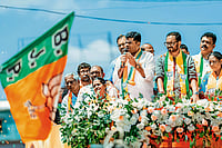Kerala’s Political Shift: BJP’s First Assembly Wins and the Limits of Hindutva in South India | Photo: Imago/ANI News : Wooing Voters: Former Tamil Nadu BJP president K. Annamalai campaigning for NDA candidate K. Surendran in Kasaragod, Kerala