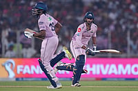 | Photo: AP/Ajit Solanki : Gujarat Titans' Washington Sundar, right and Sai Sudharsan run between the wickets to score during the Indian Premier League cricket match between Gujarat Titans and Sunrisers Hyderabad, in Ahmedabad, India, Tuesday, May 12, 2026.