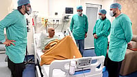 AP Photo : Rashid Khan and Mohammad Nabi visits Shapoor Zadran in Greater Noida hospital. 