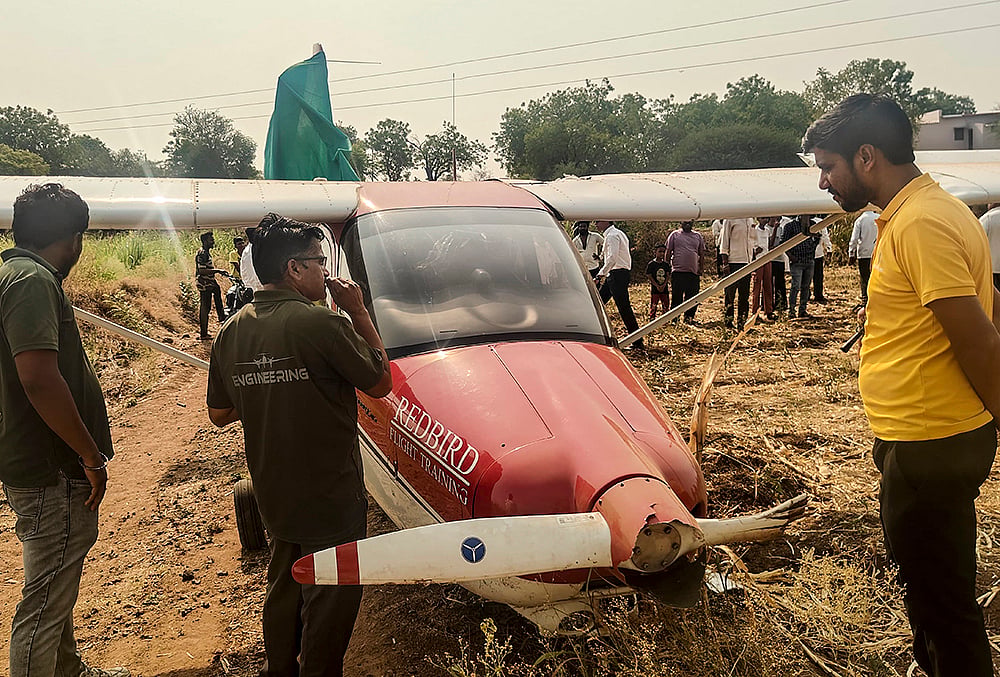 Trainer aircraft of private company crash lands in Baramati
