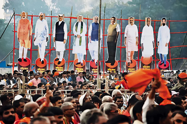 Supporters celebrating during the oath ceremony of the NDA-led government at Patna’s Gandhi Maidan in November 2025.
The ceremony was attended by Prime Minister Narendra Modi, several Union ministers and prominent NDA leaders - | Photo: IMAGO/Hindustan Times