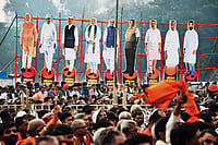 The Algebra of Expansion: How BJP Recreated One-Party Dominance in India’s Federal Politics | Photo: IMAGO/Hindustan Times : Supporters celebrating during the oath ceremony of the NDA-led government at Patna’s Gandhi Maidan in November 2025.
The ceremony was attended by Prime Minister Narendra Modi, several Union ministers and prominent NDA leaders