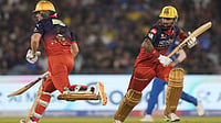 RCB Vs KKR Match Facts, IPL 2026: All You Need To Know About Indian Premier League Match 57 | Photo: AP/Mahesh Kumar A. : Royal Challengers Bengaluru's Krunal Pandya, right, and Jacob Bethell run between the wickets during the Indian Premier League cricket match between Royal Challengers Bengaluru and Mumbai Indians in Raipur, India, Sunday, May 10, 2026