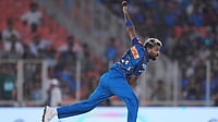 Hardik Pandya Injury Update: MI Captain Remains Doubtful For IPL 2026 Clash Against PBKS In Dharamsala | Photo: AP/Ajit Solanki : Mumbai Indians' captain Hardik Pandya bowls a delivery during the Indian Premier League cricket match between Gujarat Titans and Mumbai Indians in Ahmedabad.
