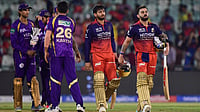 RCB VS KKR Highlights, IPL 2026: Virat Kohli’s Unbeaten Ton Seals Massive Victory For Bengaluru (AP Photo/Abhijit Addya) : Royal Challengers Bengaluru's Virat Kohli, right, and batting partner Jitesh Sharma leave the field after winning the Indian Premier League cricket match between Kolkata Knight Riders and Royal Challengers Bengaluru in Raipur, India, Wednesday, May 13, 2026