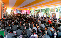 IMAGO : Students of Kendriya Vidyalaya watch Prime Minister Narendra Modi s speech on the occasion of the 150th anniversary of the Vande Mataram song, in Kolkata 