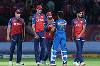 PBKS Vs MI, IPL 2026: Tilak Varma's Unbeaten Fifty Hands Punjab Kings Fifth Consecutive Defeat | Photo: PTI/Karma Bhutia : Mumbai Indians' Tilak Varma, second right, being congratulated by Punjab Kings' captain Shreyas Iyer, centre, and others after winning the Indian Premier League (IPL) 2026 T20 cricket match, in Dharamshala, Himachal Pradesh.