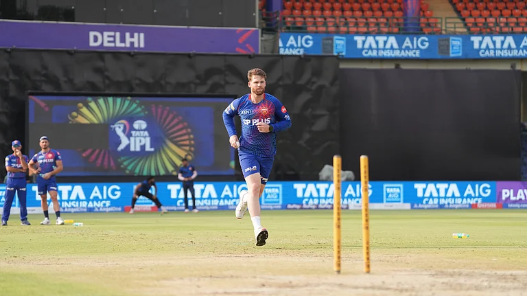 Lockie Ferguson in Punjab Kings' training during IPL 2026. - File Photo