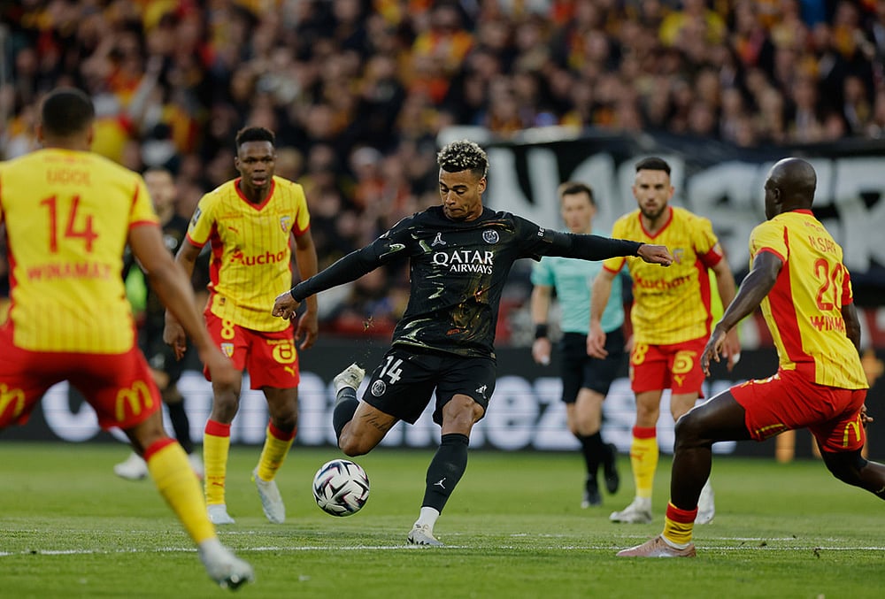 Lens vs Paris Saint Germain French League One soccer-PSGs Desire Doue