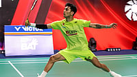 BAI_Media/X : Lakshya Sen in action during Thailand Open 2026 Round of 16 clash. 