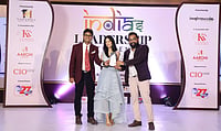Actress Amrita Rao presents India's Leadership Award 2026 to CallerDesk's Kaushal Bansal & Rajesh Dhimania