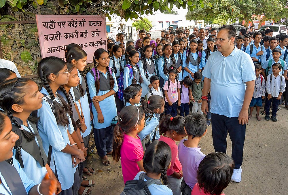 Raj CM Sharma interacts with students