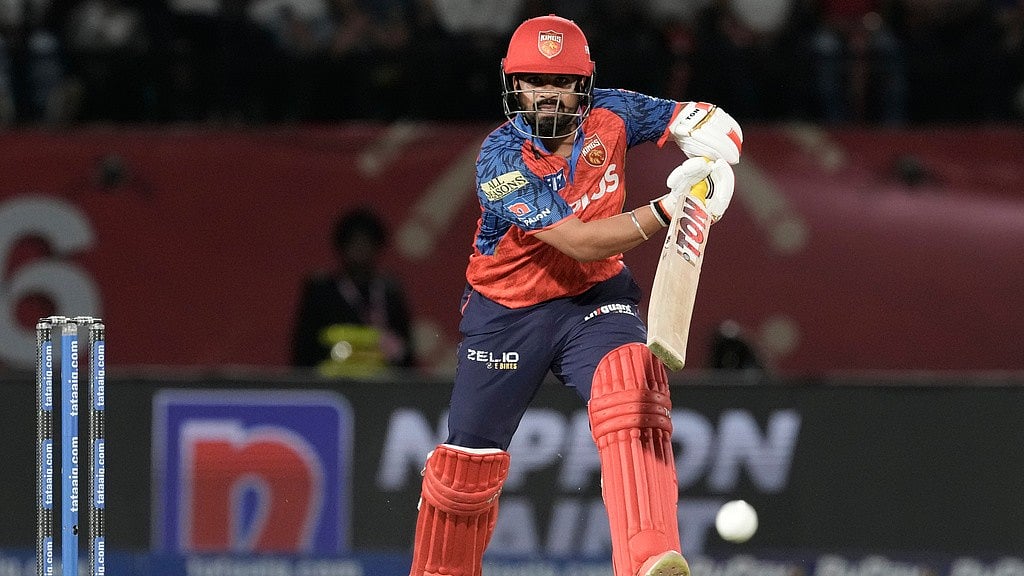 Punjab Kings' Prabhsimran Singh plays a shot during the Indian Premier League cricket match between Punjab Kings and Mumbai Indians in Dharamshala, India, Thursday, May 14, 2026.  - AP Photo/Ashwini Bhatia