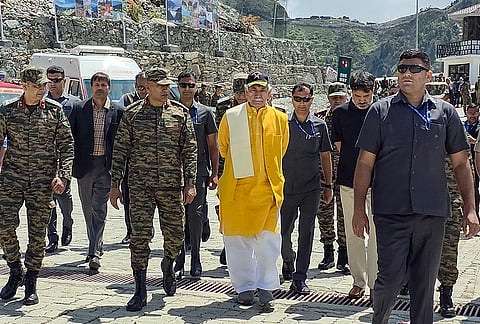 Jammu and Kashmir LG Manoj Sinha during the inauguration of the 'Shaurya Gatha', in Kupwara. 