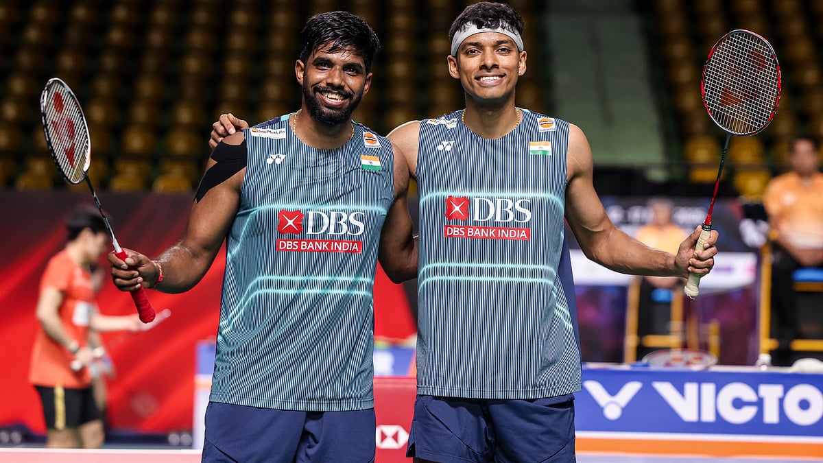 Satwiksairaj Rankireddy and Chirag Shetty during Thailand Open 2026. - BAI_Media/X