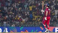 | Photo: PTI/Arun Sharma : Lucknow: Lucknow Super Giants' Mitchell Marsh celebrates his half century during an Indian Premier League (IPL) 2026 T20 cricket match between Lucknow Super Giants and Chennai Super Kings, in Lucknow, Uttar Pradesh.
