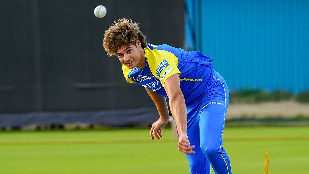 Spencer Johnson bowling in the nets for Chennai Super Kings. - X/Chennai Super Kings