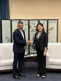 Productive Exchange on Border as Indian Envoy Meets Chinese Official
X / EOIBeijing : Ambassador Vikram Doraiswami held an introductory meeting with Director General Hou Yanqi of the Department of Boundary and Ocean Affairs of the Ministry of Foreign Affairs.