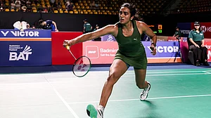 BAI_Media/X : PV Sindhu in action during Thailand Open 2026,