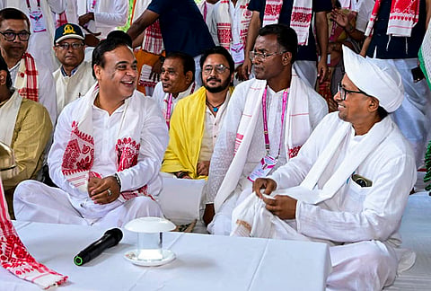Assam Chief Minister Himanta Biswa Sarma during his visit to the birthplace of saint-reformer Srimanta Sankardev, at Batadrava, in Nagaon district. 