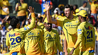 LSG Vs CSK Live Cricket Score, IPL 2026: Super Kings Face Virtual Knockout Scenario At Lucknow Photo: AP : Jamie Overton, centre, celebrates with teammates the wicket of Josh Inglis during the Indian Premier League match between Chennai Super Kings and Lucknow Super Giants in Chennai.