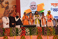 | Photo: Sandipan Chatterjee : Prime Minister Narendra Modi along with West Bengal Governor RN Ravi, newly appointed Chief Minister Suvendu Adhikari and his Cabinet of ministers after oath taking ceremony in Kolkata, West Bengal, India.
