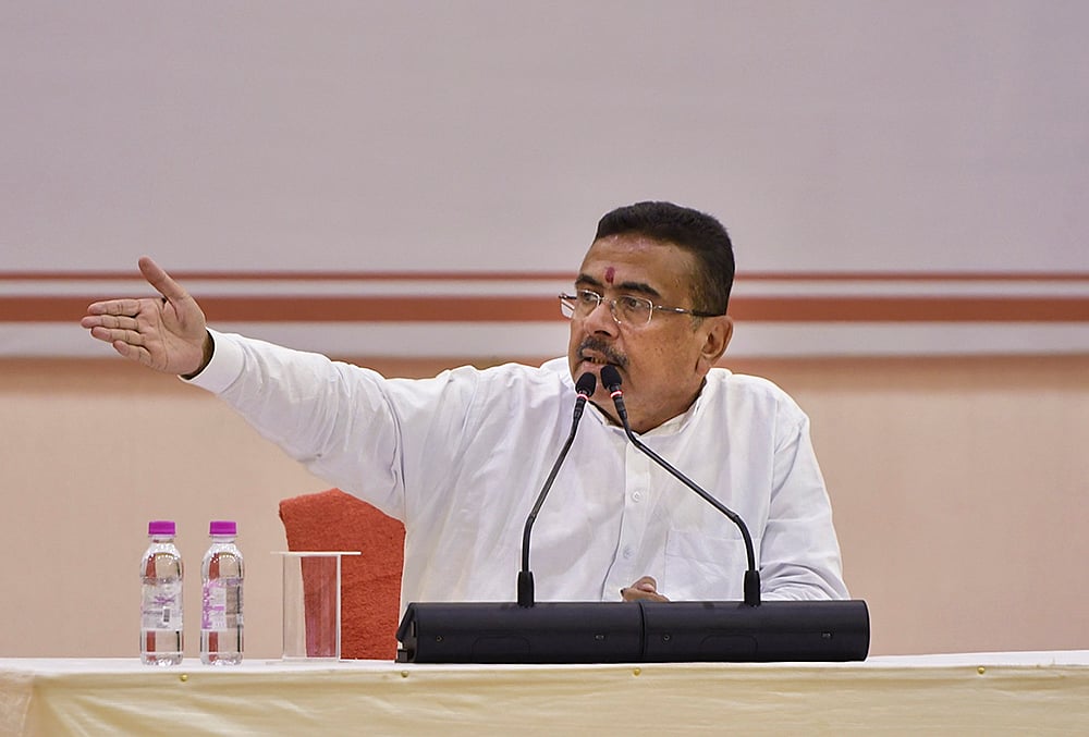 Suvendu Adhikari holds press conference in Howrah