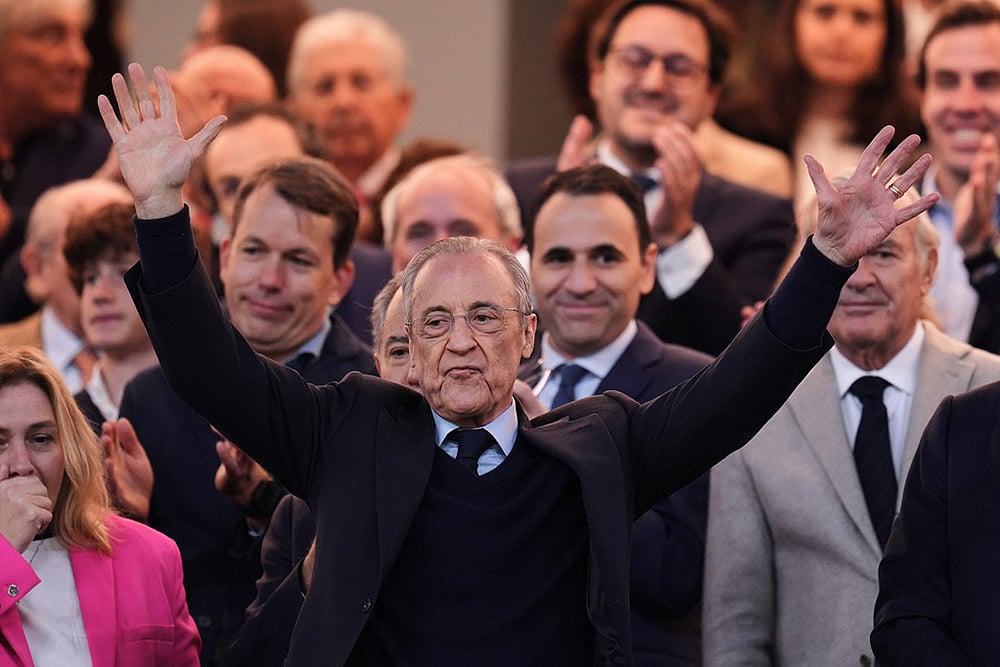 Spain La Liga Soccer Match: Real Madrid vs Real Oviedo Florentino Perez