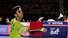 File photo of Indian shuttler Lakshya Sen in action. - Badminton Photo