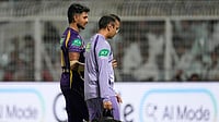 IPL Dispatch: Gill Talks Straight On Dropped Catches; Pathirana Suffers 'Eight-Ball Injury' AP/Bikas Das : Matheesha Pathirana (left) leaves the field after getting injured during the Indian Premier League match between Gujarat Titans and Kolkata Knight Riders in Kolkata.