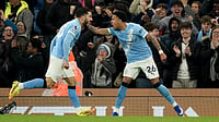 Chelsea Vs Man City LIVE Streaming, FA Cup Final: When, Where To Watch Today’s Match | Photo: AP/Ian Hodgson : Manchester City's Savinho, right, celebrates with Manchester City's Rayan Cherki after scoring his side's third goal during the English Premier League soccer match between Manchester City and Crystal Palace in Manchester, England, Wednesday, May 13, 2026.