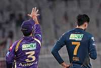 KKR Vs GT, IPL 2026: See Best Photos From Indian Premier League Match 60 At Kolkata's Eden Gardens | Photo: PTI/Manvender Vashist Lav : Kolkata Knight Riders' captain Ajinkya Rahane, left, flips the coin as Gujarat Titans' captain Shubman Gill takes the call during the toss before an Indian Premier League (IPL) 2026 T20 cricket match between Kolkata Knight Riders and Gujarat Titans, in Kolkata, West Bengal.