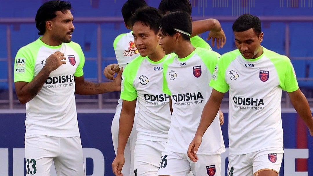 Odisha FC footballers in action in ISL 2025-26.  - OdishaFC/X