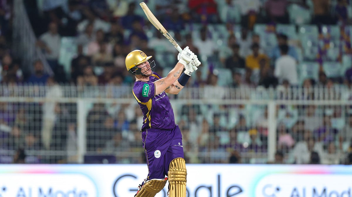 Finn Allen in action during KKR vs GT match at the Eden Gardens.  - IPL/X