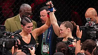 AP : Rousey (R) famously won eight fights in less than a minute during her meteoric rise through MMA in the 2010s.