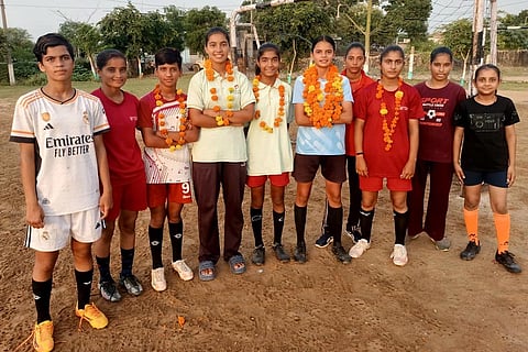 Footballer girls from Dilwara village in Nasirabad of Ajmer district.