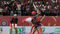 PBKS Vs RCB LIVE Score, IPL 2026: Josh Hazlewood Traps Marcus Stoinis In Front Of Wickets | PBKS 160/6 (16.1) AP Photo/Ashwini Bhatia : Punjab Kings' Shashank Singh hits a six during the Indian Premier League cricket match between Punjab Kings and Royal Challengers Bengaluru in Dharamshala, India, Sunday, May 17, 2026.