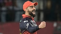 IPL 2026: RCB Become First Team To Qualify For Playoffs With Breezy Win Over PBKS AP/Ashwini Bhatia : Royal Challengers Bengaluru's Virat Kohli celebrates after his team won the match against Punjab Kings in the Indian Premier League in Dharamsala.